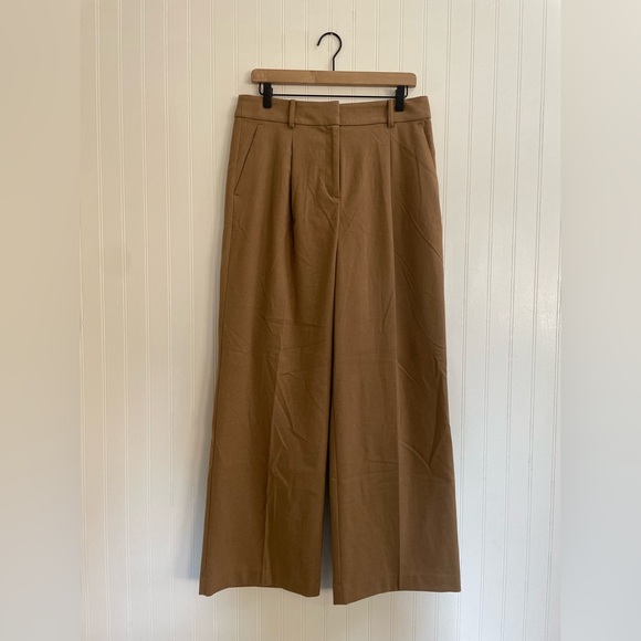 LOFT Peyton Wide Leg Trouser Pants in Heathered Brushed Flannel Size 8 NWT - Picture 4 of 13